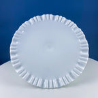 Vintage Thumb Print Milk Glass Cake Stand