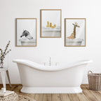 Blake Bathroom Bubble Bath Zebra Framed Printed Glass