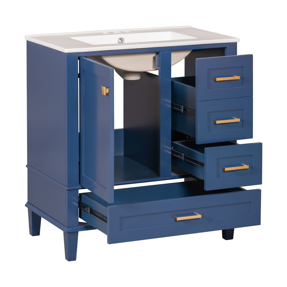 Modern Bathroom Cabinet With Sink Combo Set