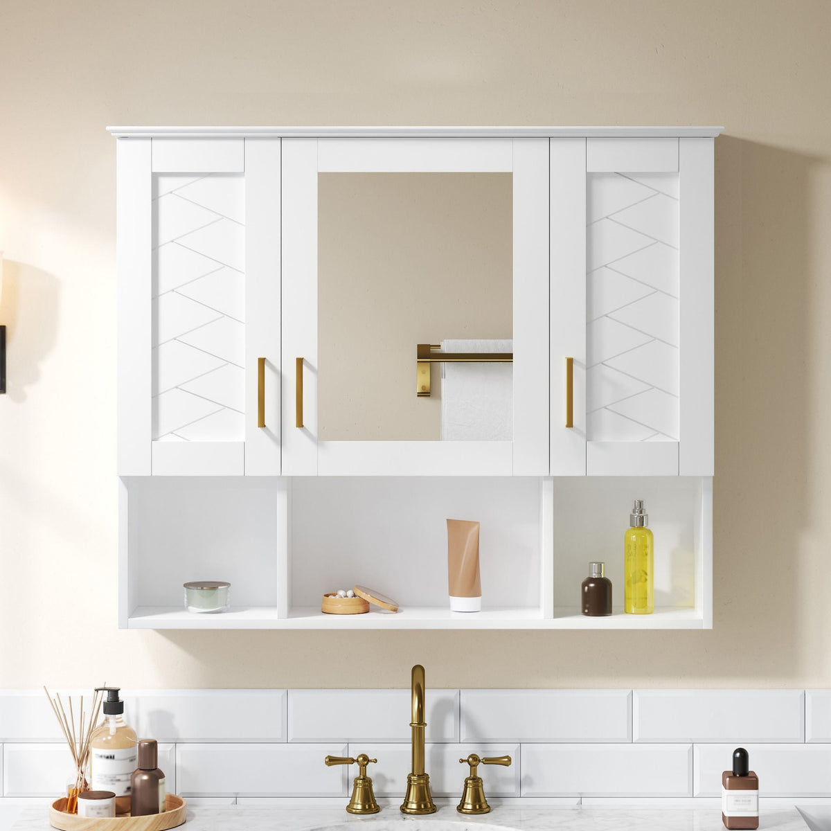 Modern Wall Mounted Medicine Cabinet With Adjustable Shelves
