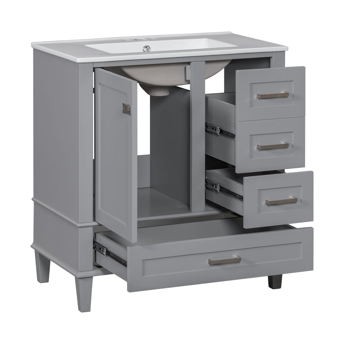 Modern Bathroom Cabinet With Sink Combo Set