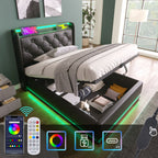 Upholstered Bed, Hydraulic Storage Bed (Without Mattress)
