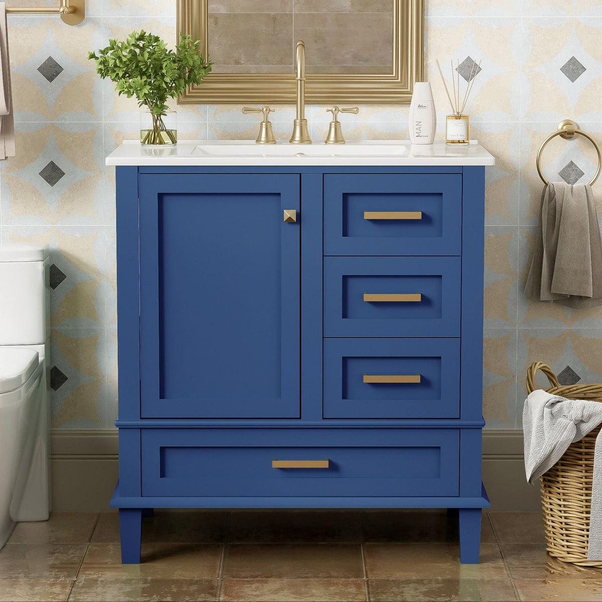 Modern Bathroom Cabinet With Sink Combo Set