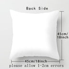 Black Alphabet Flower Print Pillow Cover