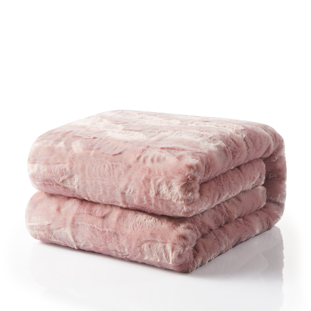 Tache Faux Fur Dusty Rose Gold Pink Throw Blanket