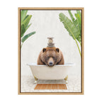 Sylvie Big Bear Bali Bath Framed Canvas
