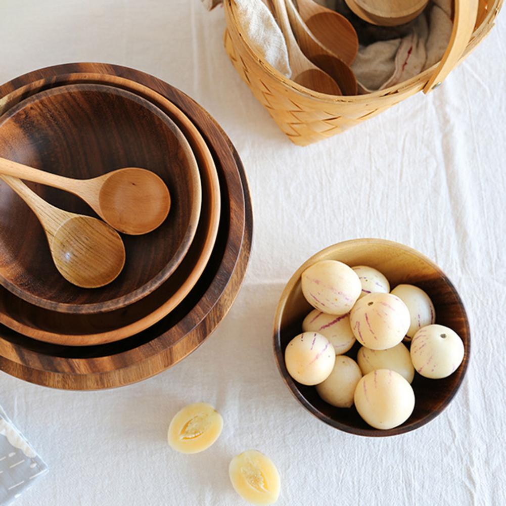 Kitchen Natural Wooden Bowl Household
