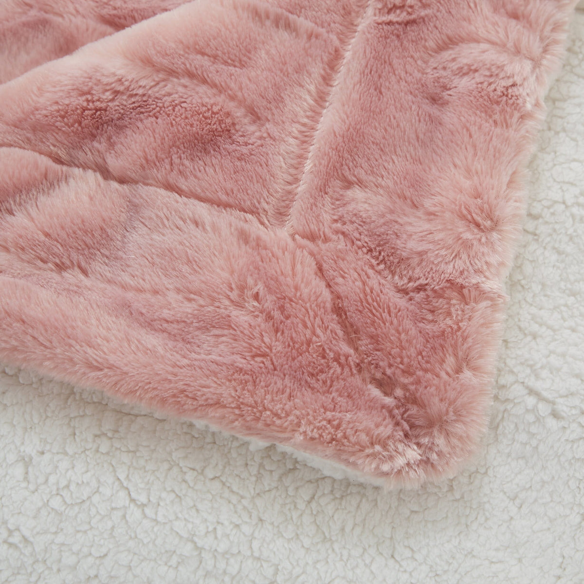 Tache Faux Fur Dusty Rose Gold Pink Throw Blanket