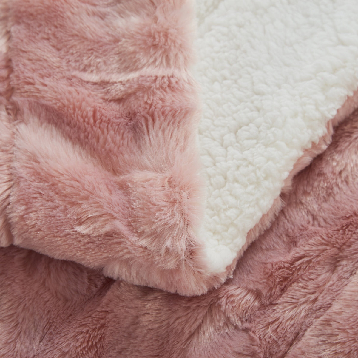 Tache Faux Fur Dusty Rose Gold Pink Throw Blanket