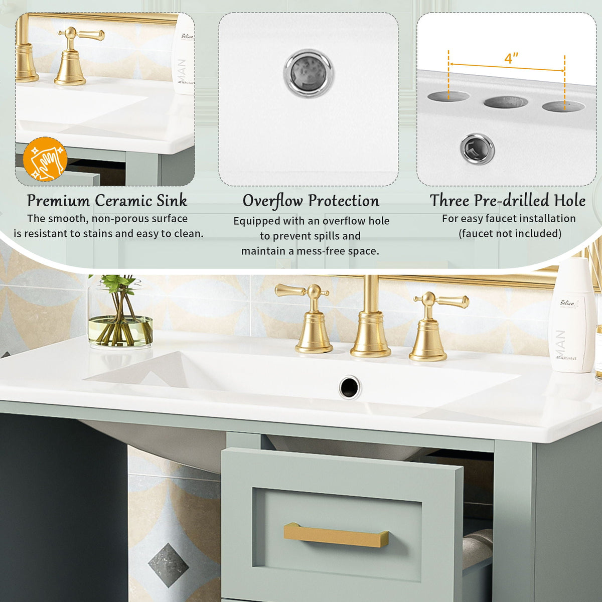 Modern Bathroom Cabinet With Sink Combo Set