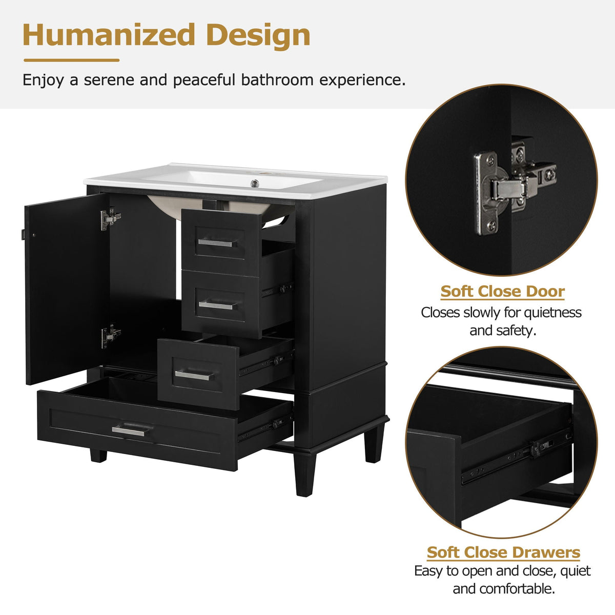 Modern Bathroom Cabinet With Sink Combo Set