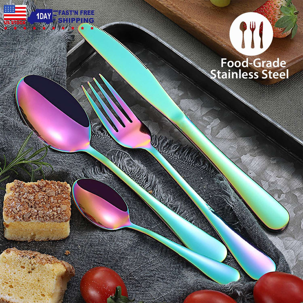 4-Piece Flatware Set Stainless Steel Silverware