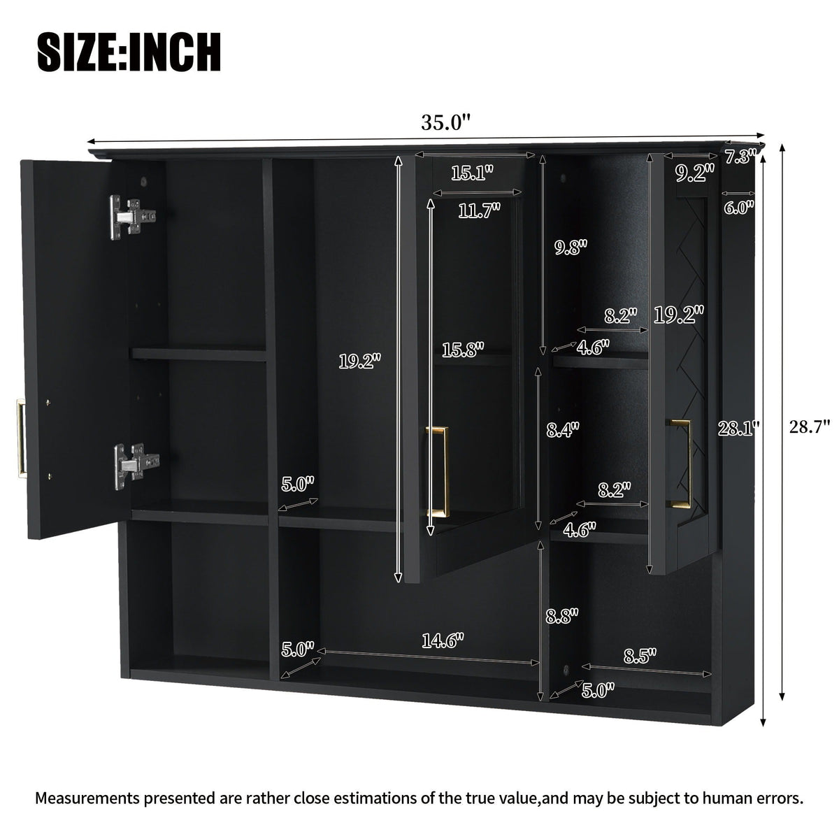 Modern Wall Mounted Medicine Cabinet With Adjustable Shelves