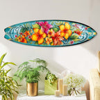 Hawaiian Flowers Surfboard Coastal Wall Art