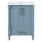 Bathroom Vanity With Ornate French Cylinder Legs, Soft Close Drawer