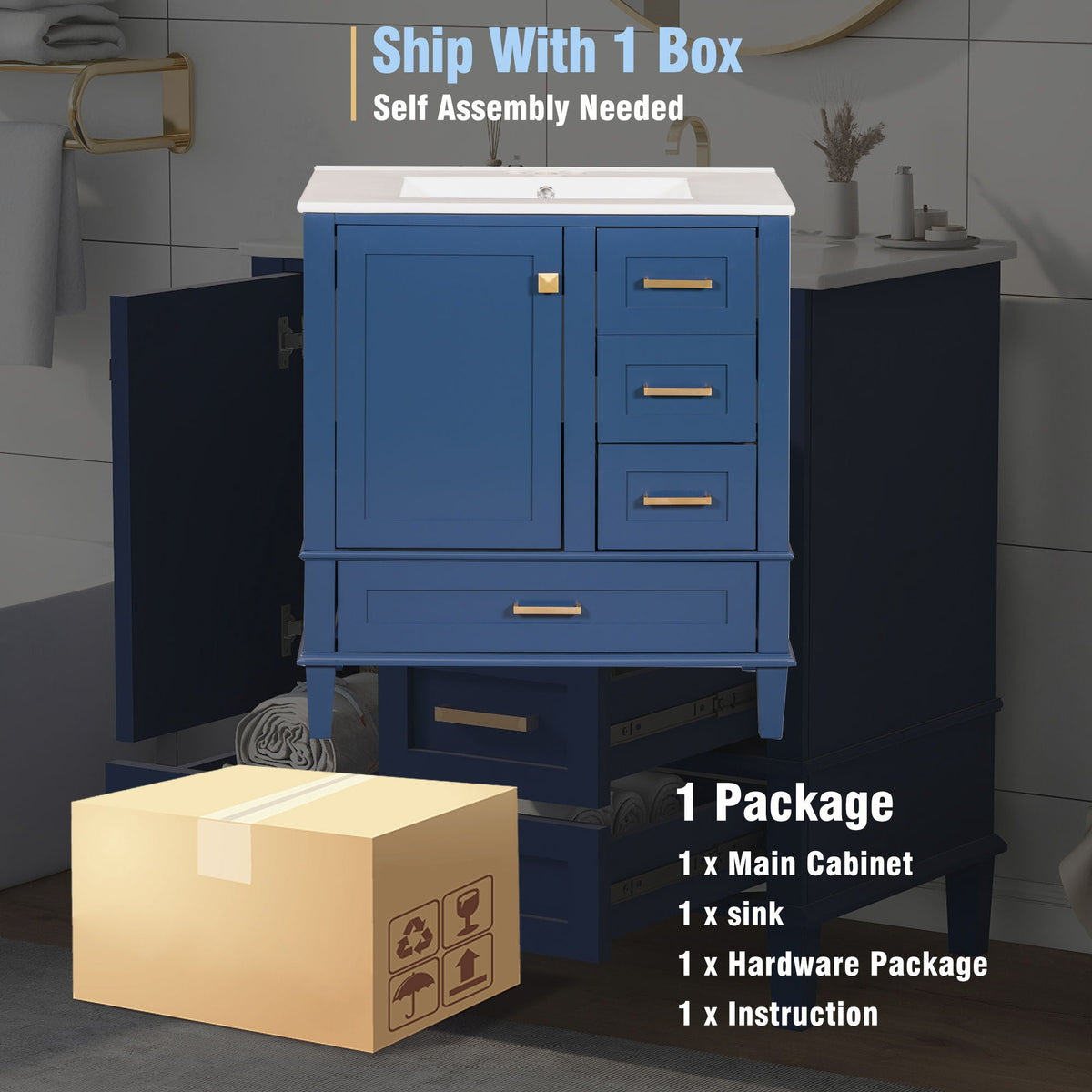 Modern Bathroom Cabinet With Sink Combo Set