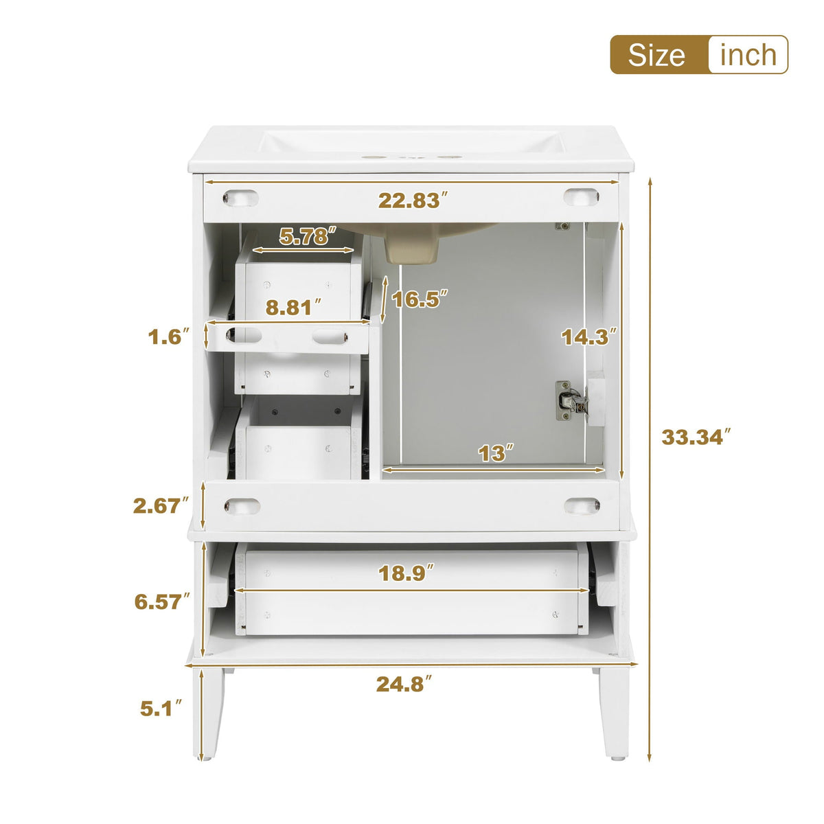 Modern Bathroom Cabinet With Sink Combo Set