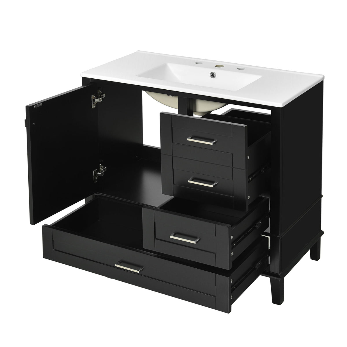 Modern Bathroom Cabinet With Sink Combo Set