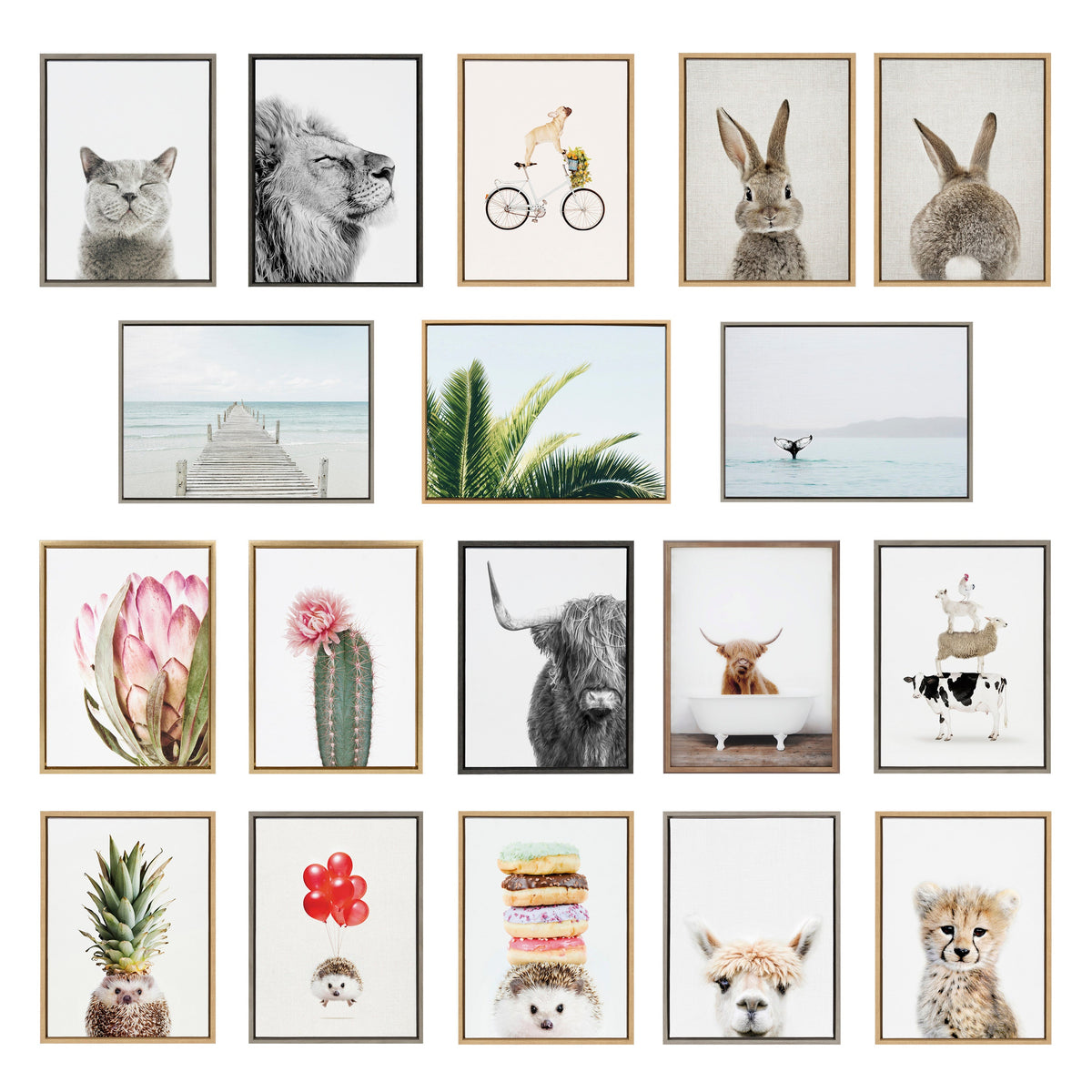 Sylvie Big Bear Bali Bath Framed Canvas