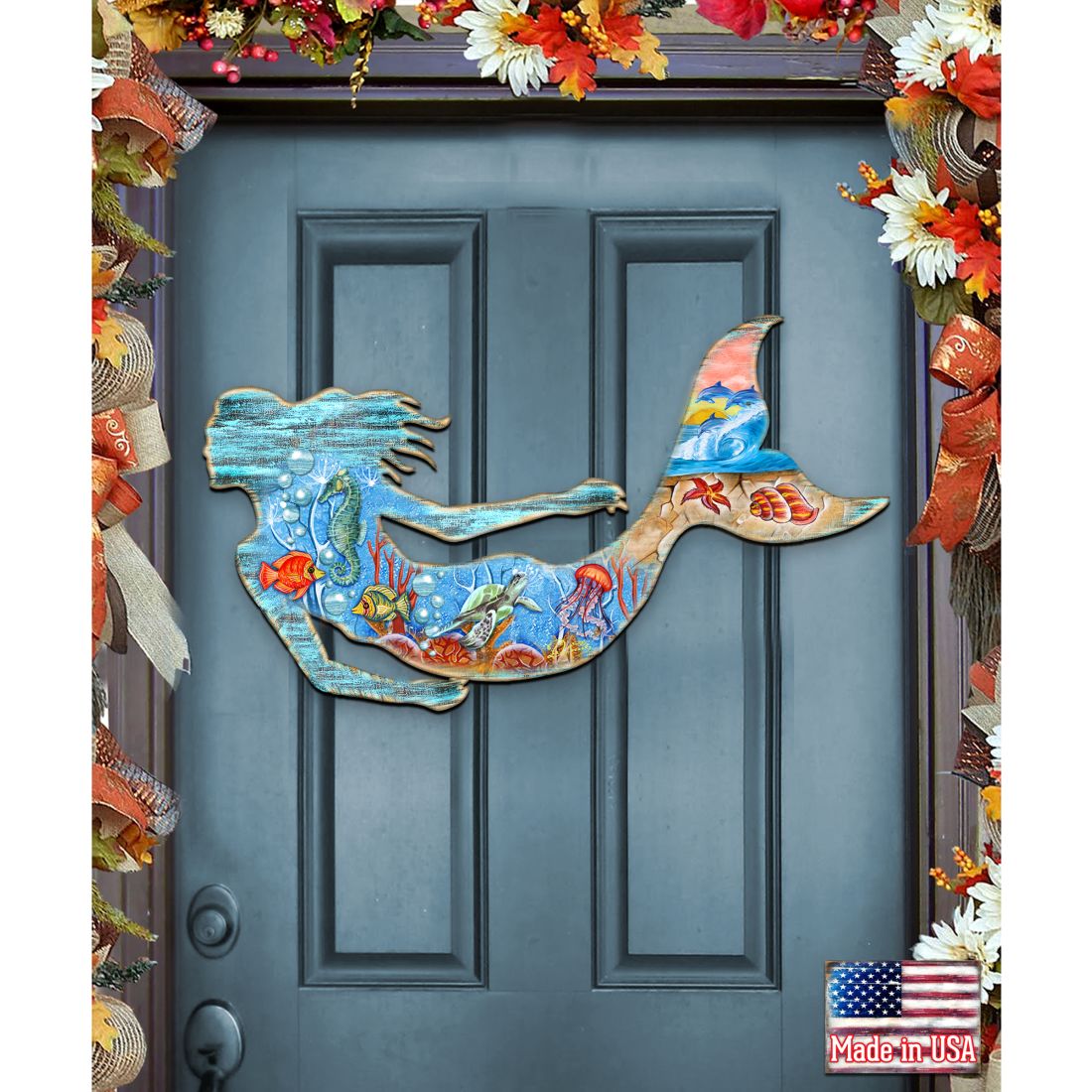 Rustic Mermaid Door Decor