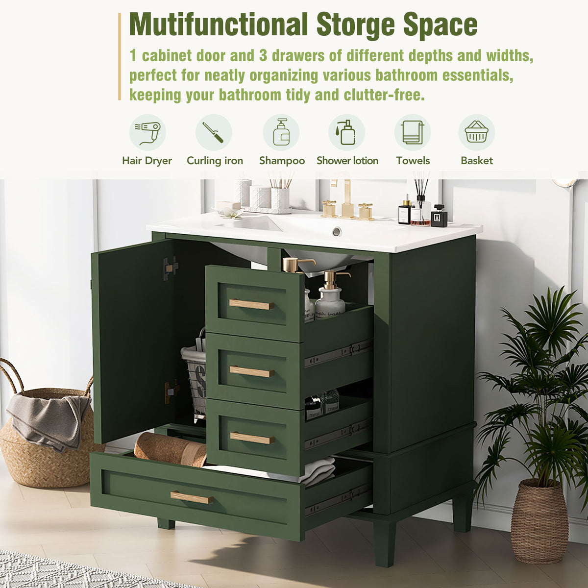 Modern Bathroom Cabinet With Sink Combo Set