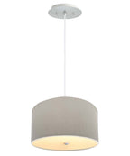 16" W 2 Light Pendant Light Oatmeal Linen Drum Shade with Diffuser