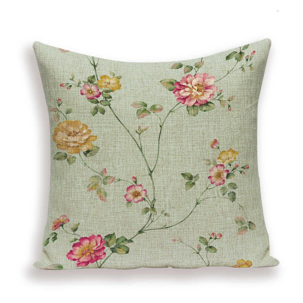 Decorative Plant Flower Throw Pillow Cover