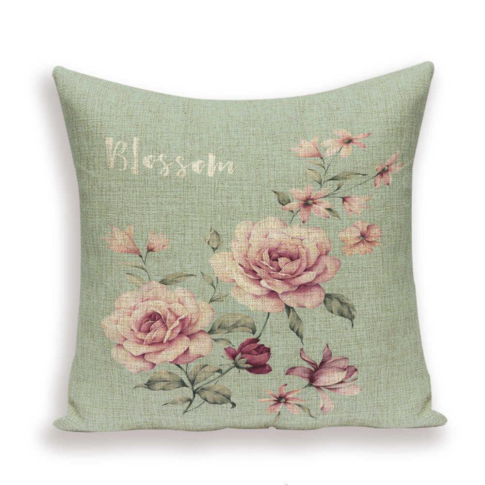Decorative Plant Flower Throw Pillow Cover