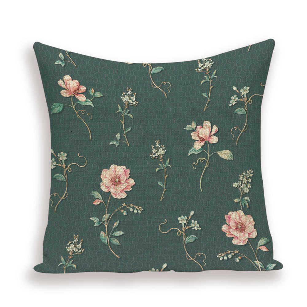 Decorative Plant Flower Throw Pillow Cover