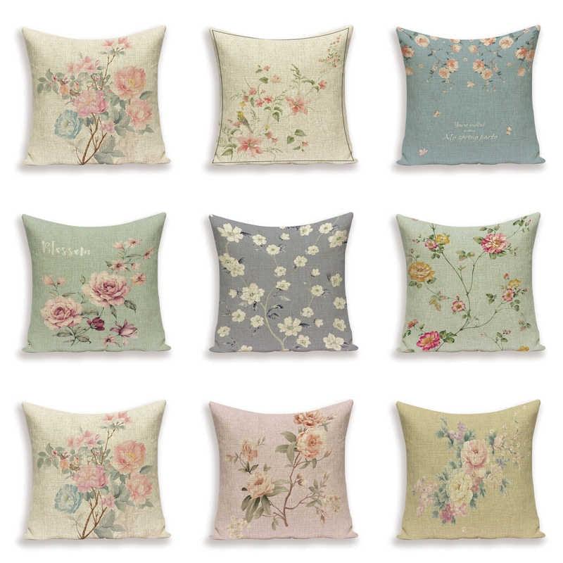 Decorative Plant Flower Throw Pillow Cover
