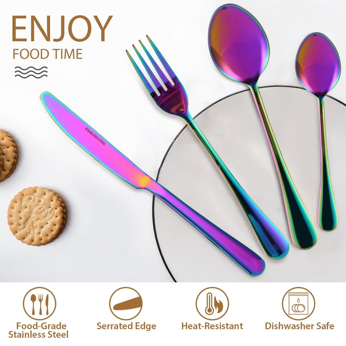 4-Piece Flatware Set Stainless Steel Silverware