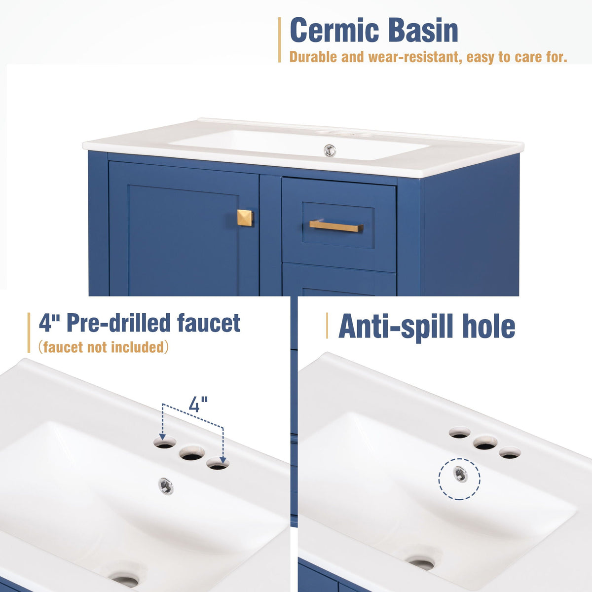 Modern Bathroom Cabinet With Sink Combo Set