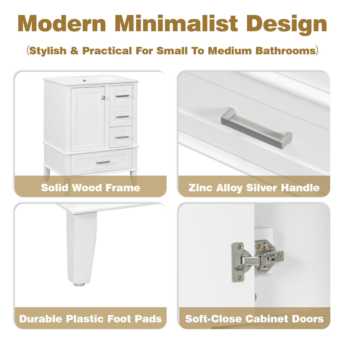 Modern Bathroom Cabinet With Sink Combo Set