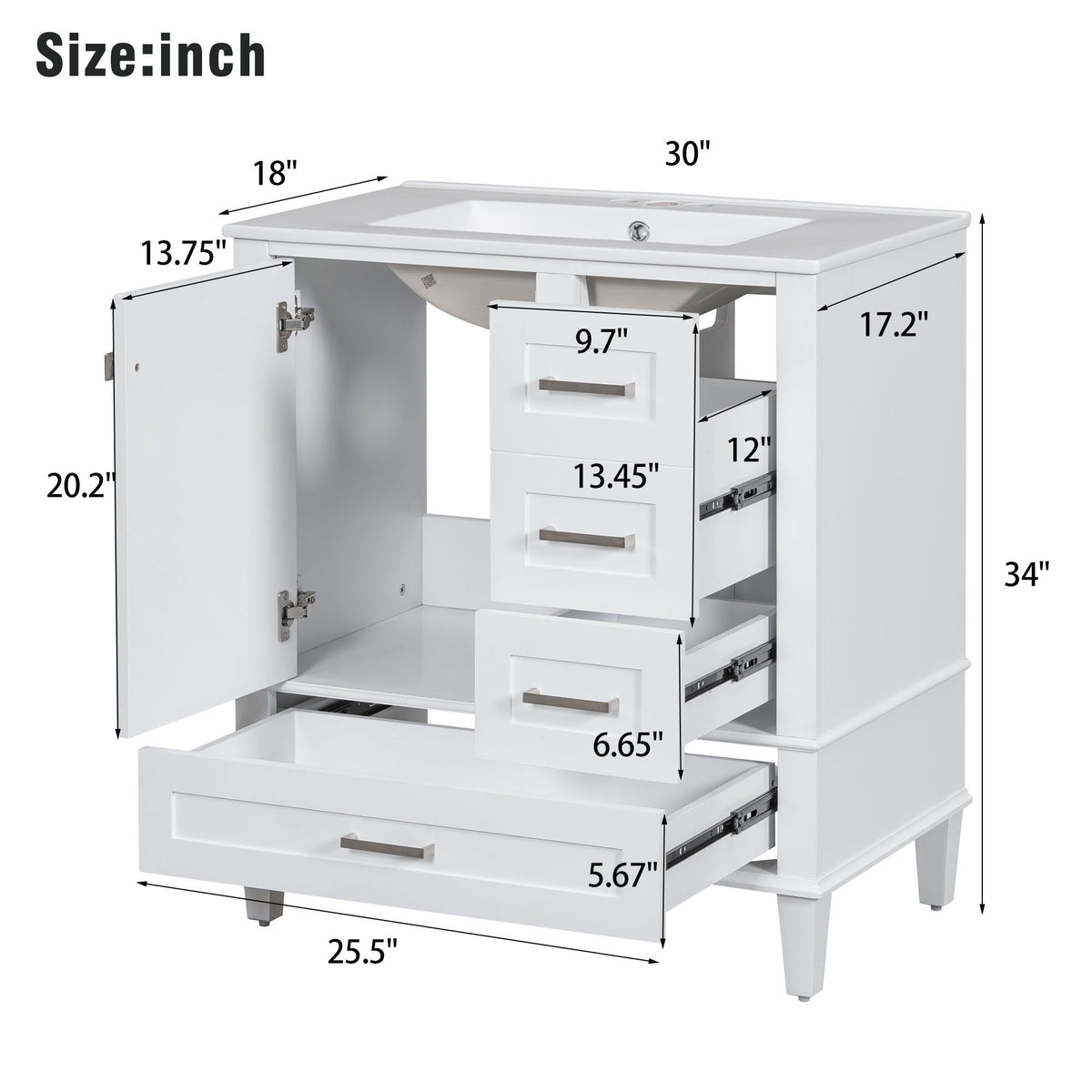 Modern Bathroom Cabinet With Sink Combo Set