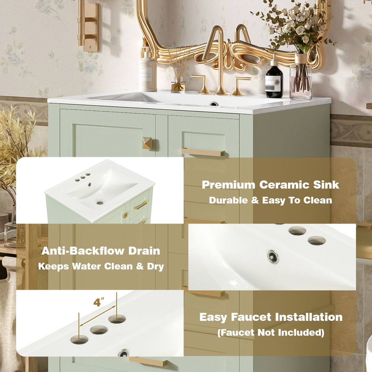 Modern Bathroom Cabinet With Sink Combo Set