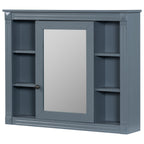 Wall Mounted Bathroom Storage Cabinet With Mirror, Cabinet With 6 Open Shelves