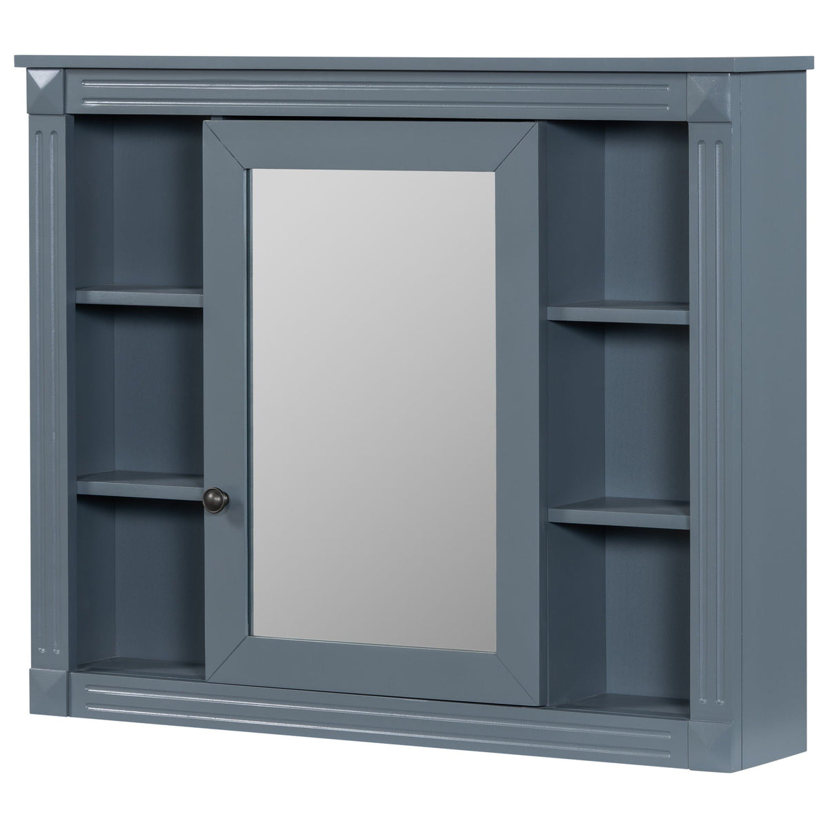 Wall Mounted Bathroom Storage Cabinet With Mirror, Cabinet With 6 Open Shelves