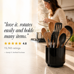 Rotating Utensil Holder — Plastic - Steel