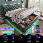 Upholstered Bed, Hydraulic Storage Bed (Without Mattress)