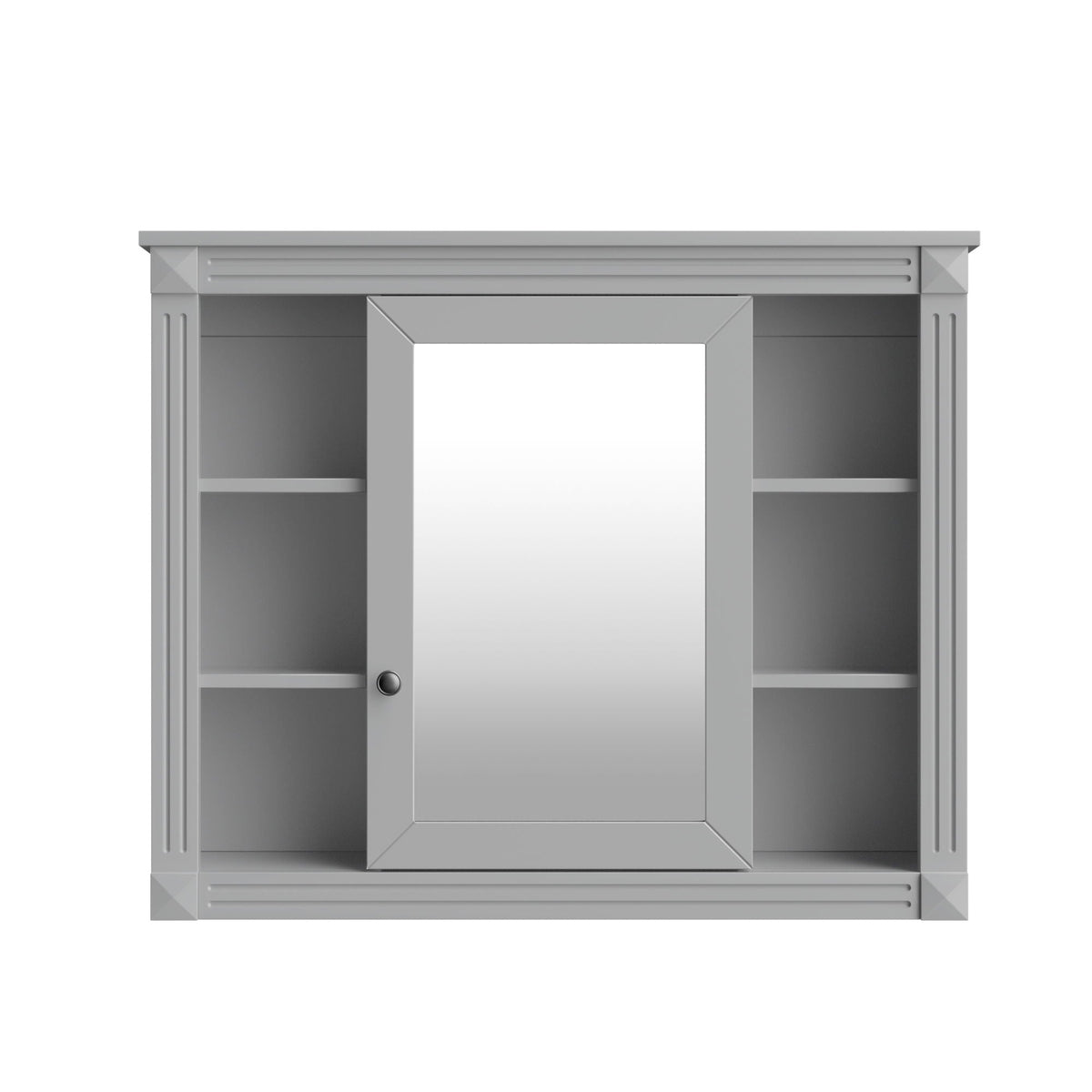 Wall Mounted Bathroom Storage Cabinet With Mirror, Cabinet With 6 Open Shelves