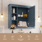 Wall Mounted Bathroom Storage Cabinet With Mirror, Cabinet With 6 Open Shelves