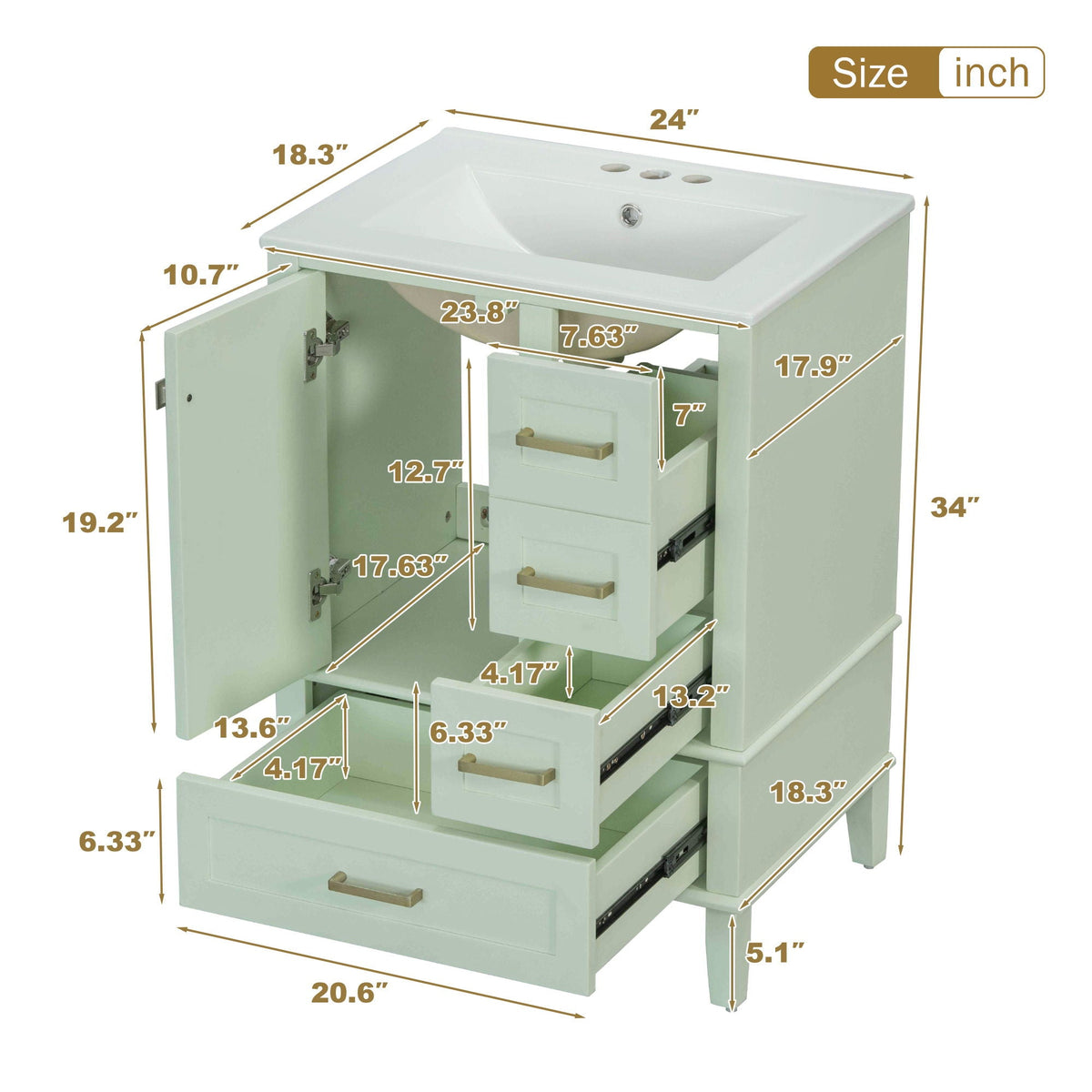 Modern Bathroom Cabinet With Sink Combo Set