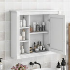 Wall Mounted Bathroom Storage Cabinet With Mirror, Cabinet With 6 Open Shelves