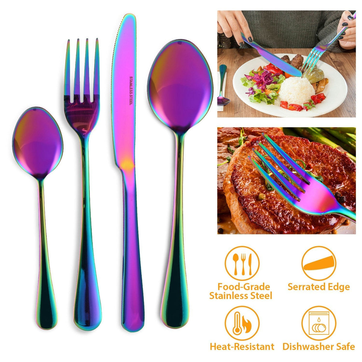 4-Piece Flatware Set Stainless Steel Silverware