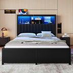 Bed Frame With High Storage Headboard