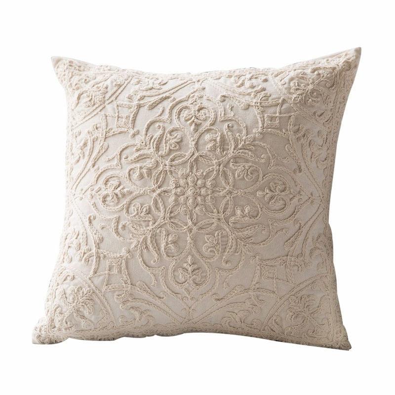 Floral Embroidered Throw Pillow Covers