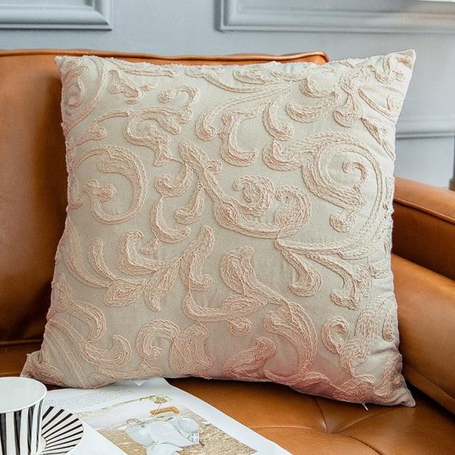 Floral Embroidered Throw Pillow Covers