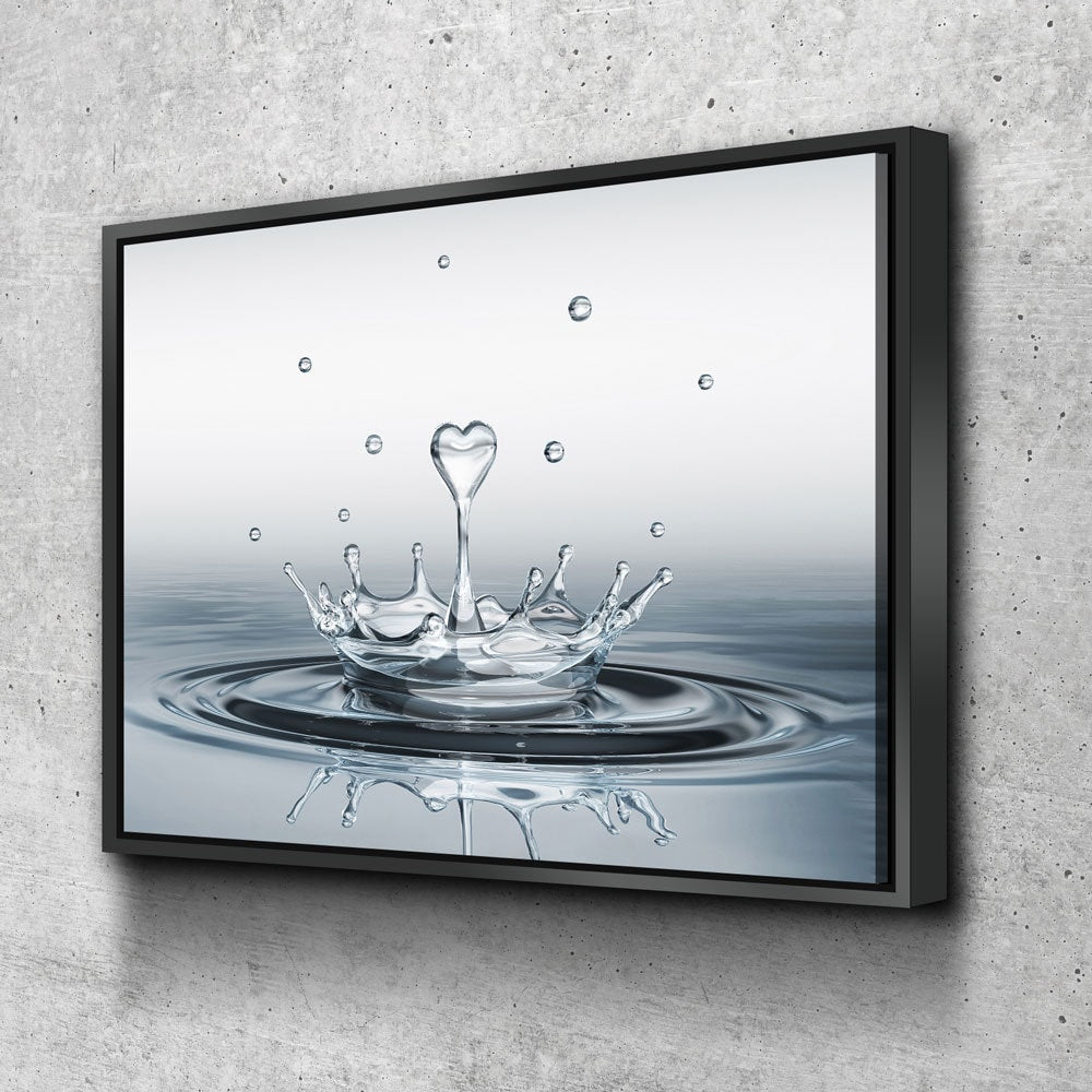 Heart Water Splash Canvas Wall Art