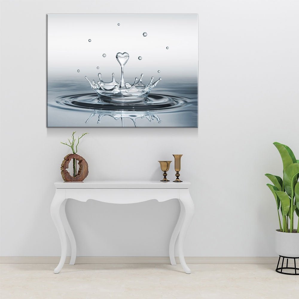 Heart Water Splash Canvas Wall Art