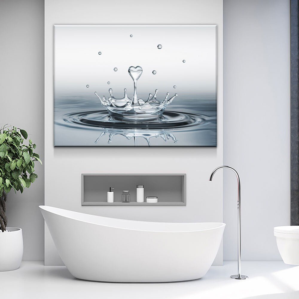 Heart Water Splash Canvas Wall Art